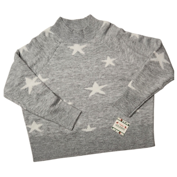 Happy Holidays 1X Light Grey Sweater With Stars - Picture 3 of 7